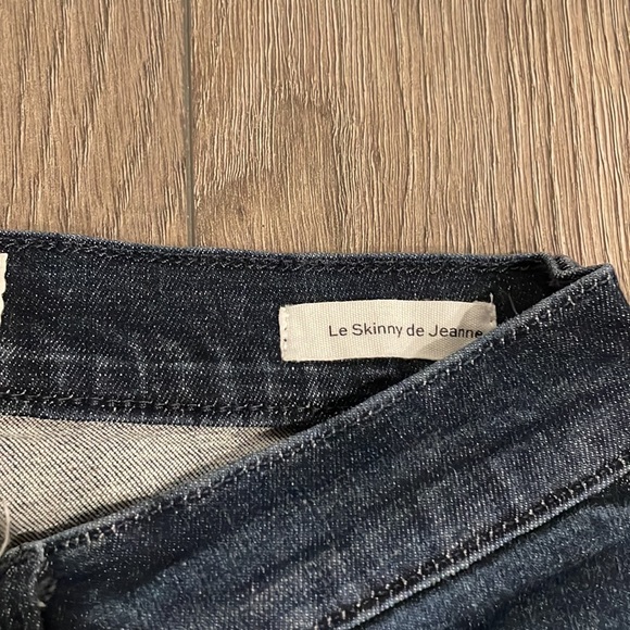 FRAME Le Skinny Jeans Size 27 Waist Raw Frayed Step Hem Galvin Wash LSJRS206 - Picture 5 of 6